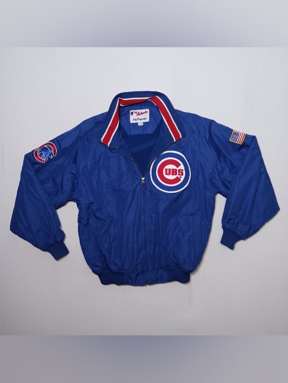 Vintage Chicago Cubs Mens Dugout Jacket Large Majestic Authentic Bomber